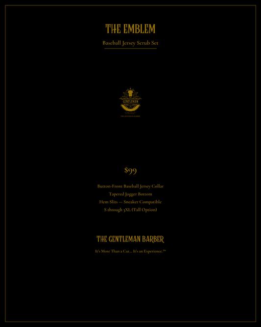 The Gentleman Barber Scrubs Set — The Emblem (Black)