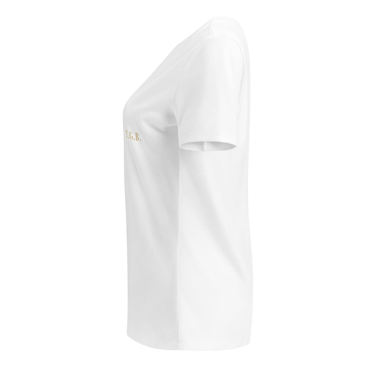 TGB Deep V-Neck Tee — White - The Gentleman Barber Clothing