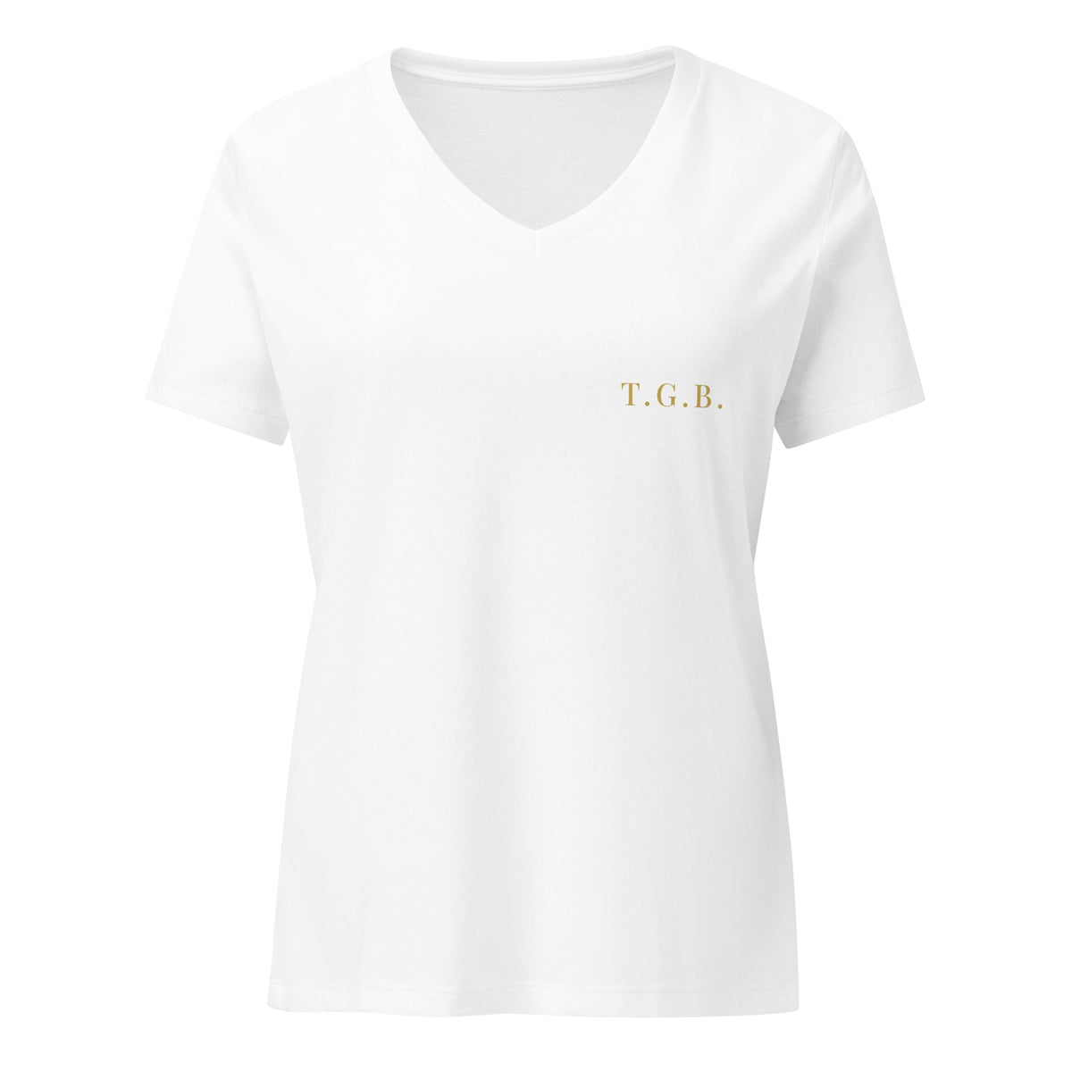 TGB Deep V-Neck Tee — White - The Gentleman Barber Clothing