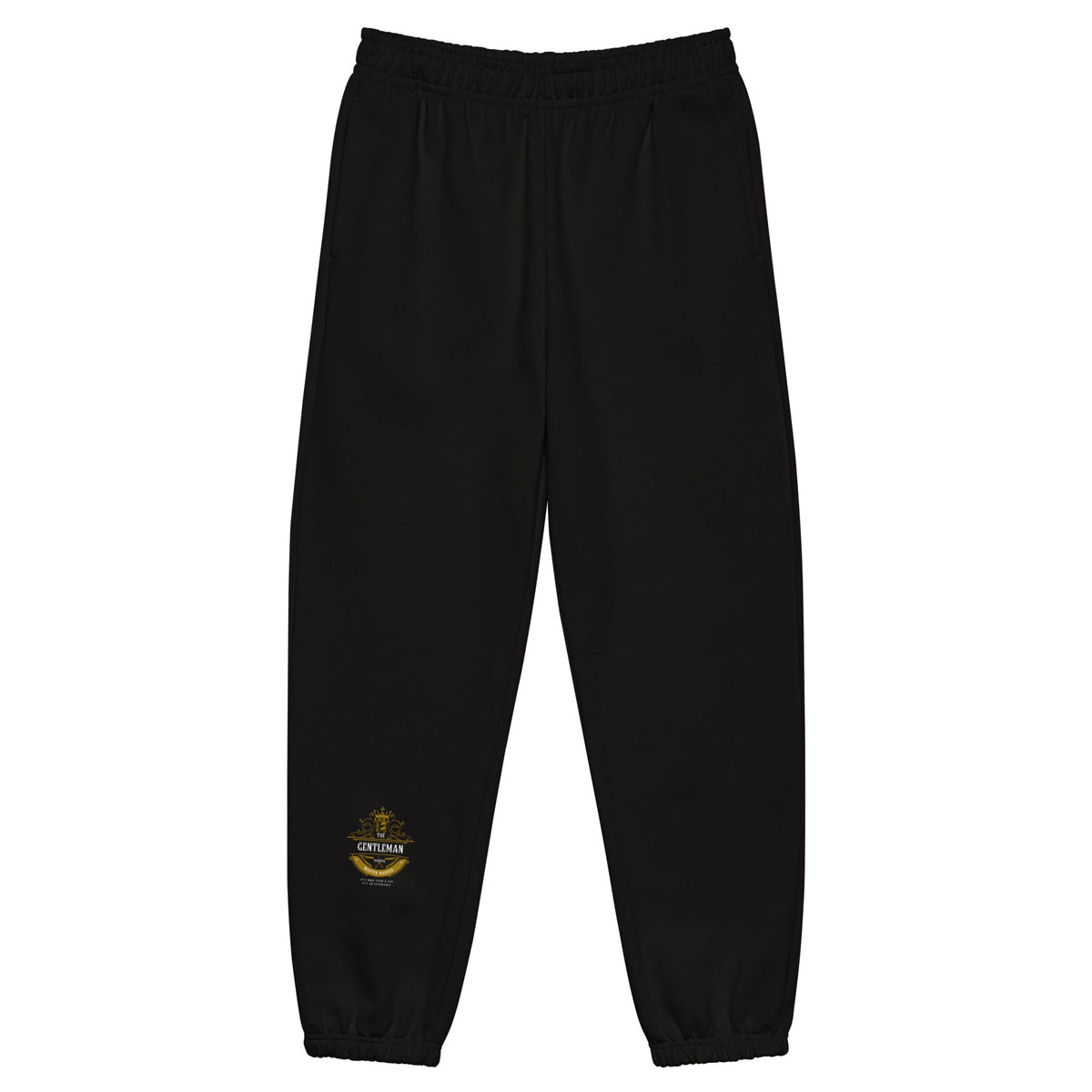 The Gentleman Barber Crest Joggers — Black - The Gentleman Barber Clothing